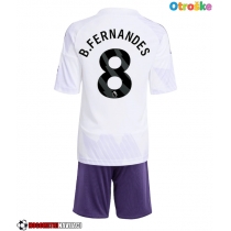 Otroške Nogometnih dresov Manchester United Bruno Fernandes #8 Gostujoči 2025-26 Kratki rokavi (+ hlače)